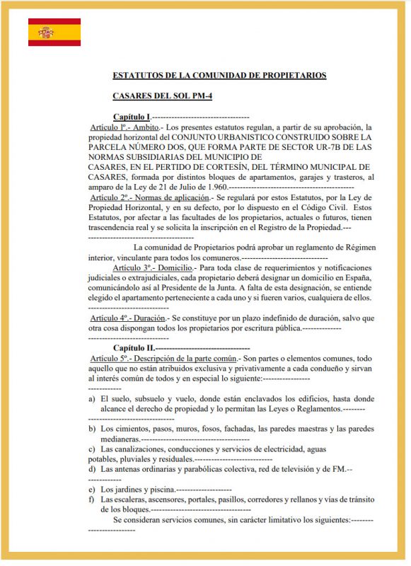 CDS PM4 Statutes de la Comunidad